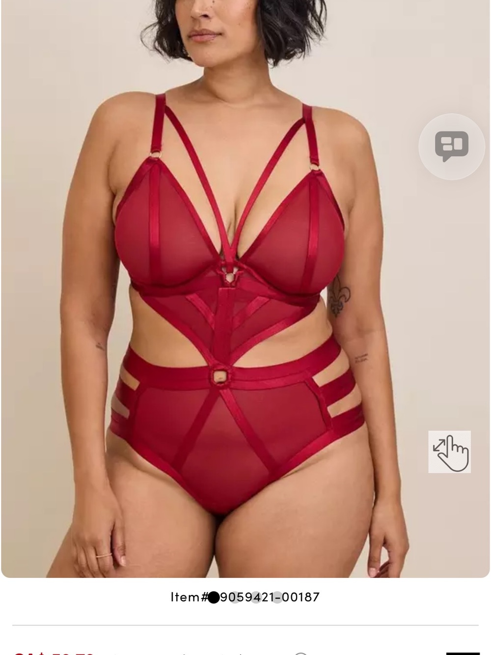 Overt Strappy Mesh Bodysuit 3x